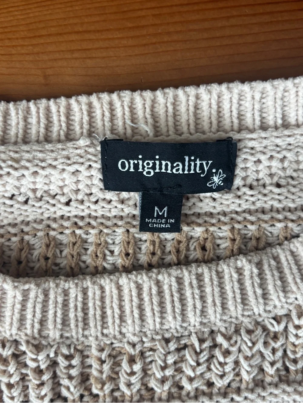 Striped Knit Sweater in Cream, Sage & Tan for Kids worn once